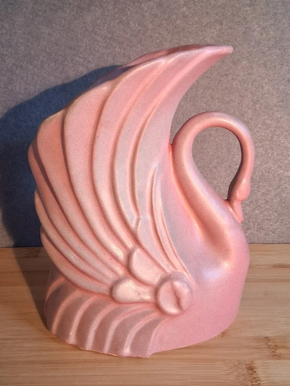 Vintage Niloak Pottery Dusty Pink Swan Vase Planter Circa 1920’s-40’s